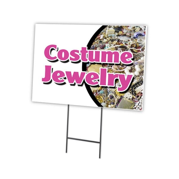 Signmission Costume Jewelry Yard Sign & Stake outdoor plastic coroplast window, C-2436-DS-Costume Jewelry C-2436-DS-Costume Jewelry - main